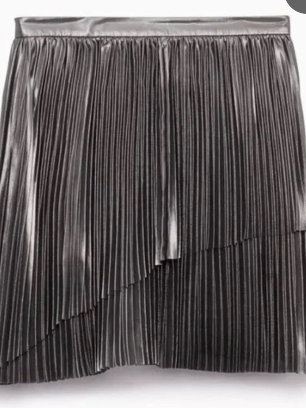 Aritzia Wilfred Metallic Pleated Asymmetrical Skirt size 0